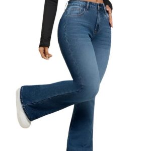 Ben Martin Women's Wide Leg Fit High Rise Jeans