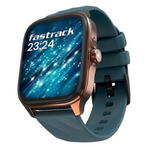 Fastrack New Astor FS1 PRO Smart Watch, Large Super AMOLED Display (1.97") AOD, AI Voice Assistance, Functional Crown, SingleSync BT Calling, 100+ Sports Modes & Smartwatch Faces, IP68 (Teal)
